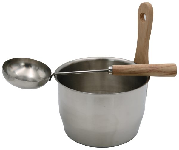 SAUNIA SAUNASETI, RUOSTUMATON TERÄS, KIULU 4,5L JA LÖYLYKAUHA 48 CM