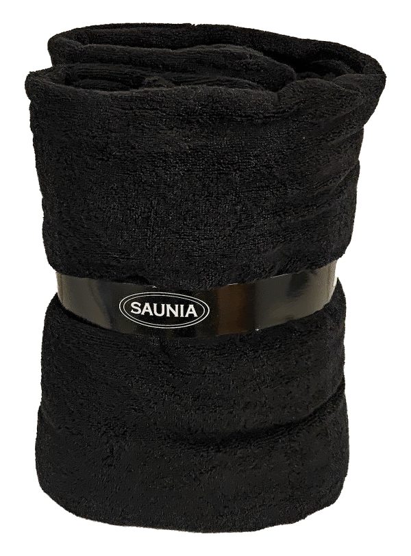 SAUNIA KYLPYPYYHE PELLAVAFROTEE 70x150CM MUSTA